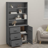 Highboard HAMAR Solid Wood Pine Dark Grey 3100924