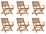 Dining Set Brown Solid Acacia wood Large Foldable Dining Set 44057