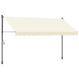 Retractable Awning Cream 350x150 cm Fabric and Steel 368748
