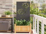 Garden Privacy Screen Black 50 x 140 cm Cold-rolled steel 876280