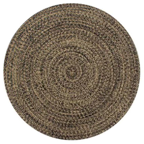 ZNTS Handmade Rug Jute Black and Natural 120 cm 133726