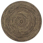 ZNTS Handmade Rug Jute Black and Natural 120 cm 133726