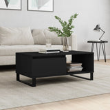 ZNTS Coffee Table Black 90x50x36.5 cm Engineered Wood 830573