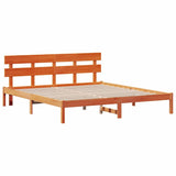 Bed Frame with Headboard Brown 180 x 200 cm Solid Pine wood 872154