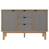 Sideboard OTTA Brown and Grey 113.5x43x73 cm Solid Wood Pine 348592