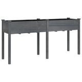 Planter with Liner Grey 161x45x76 cm Solid Wood Fir 364238