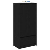Cabinet with Drawer Black Oak 55.5x34x119.5 cm Engineered Wood 861644