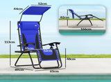 Zero Gravity Lounger Chair, Folding Reclining Patio Chair with Shade Cover, Padded Seat, Cup Holder, T3398P328461