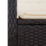 2 Piece Garden Dining Set with Cushions Black Poly Rattan 3277379
