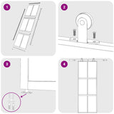 Sliding Door Black 76x205 cm Tempered Glass and Aluminium 155210