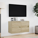 TV Wall Cabinets with LED Lights 2 pcs Sonoma Oak 41x31x45 cm 852276