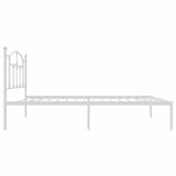 Metal Bed Frame without Mattress with Headboard White 75x190cm 353478