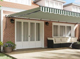 Retractable Awning Green and White 600 x 350 cm 3331809