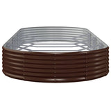 Garden Raised Bed Galvanised Steel 373x140x36 cm Brown 319035