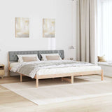 Bed frame Brown and light grey 200 x 200 cm Solid pine wood 3394338