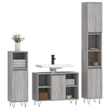 3 Piece Bathroom Furniture Set Grey Sonoma Engineered Wood 3190305