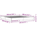 Bed Frame without Mattress Sonoma Oak 180x200 cm Super King 3209837