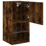 TV Cabinets with LED Lights 2 pcs Smoked Oak 30.5x30x60 cm 836996