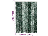 Fly Curtain Green and White 100x230 cm Chenille 377386