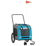 Pet Bike Trailer Blue and Grey Oxford Fabric and Iron 93855