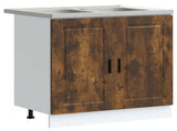 Sink Base Cabinet with Door Porto 2 pcs Brown Engineered wood 3315026