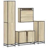 4 Piece Bathroom Furniture Set Sonoma Oak Engineered Wood 3301211