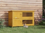 Double Decker Rabbit Hutch 2 Tier Guinea Pig House Pet Cage Outdoor with Sliding-out Tray, 97 x 44 x T3398P350040