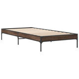 Bed Frame without Mattress Brown Oak 75x190 cm Small Single 845060