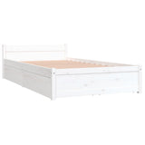 3103489 Bed Frame without Mattress with Drawers White 100x200 cm