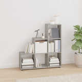 Staircase Bookcase Concrete Grey 107 cm Engineered Wood 342604