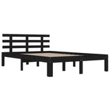 Bed Frame without Mattress Black Solid Wood 200x200 cm 814778
