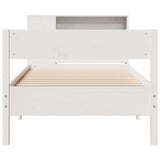 Bookcase Bed without Mattress White 90x190 cm Single Solid Wood Pine 3322970