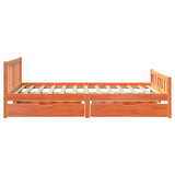 Bed Frame without Mattress Wax Brown 160x200 cm Solid Wood Pine 3301592