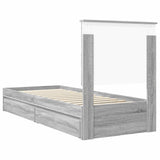 Storage Bed with Drawer Grey Sonoma 75 x 190 cm Engineered Wood 3411262