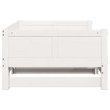 Pull-out Day Bed White 203.5 x 184 x 56.5 cm Solid Pine Wood 834679