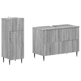 2 Piece Bathroom Cabinet Set ZWOLLE Grey Sonoma Engineered Wood 3417681