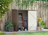 5.3 x 3.1ft Corrugated Steel Garden Shed - Brown T3398P328400