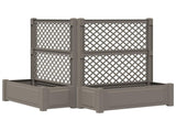 Big Planter with Trellis 2 pcs Grey 143 x 143 x 133.5 cm PP 42041726