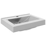 Wash Basin with Overflow 60x46x16 cm Ceramic Silver 143502