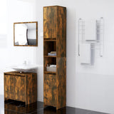 Bathroom Cabinet Smoked Oak 30x30x183.5 cm Engineered Wood 815108