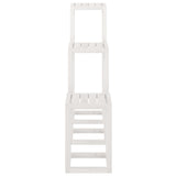 3 Piece Plant Stand Set White Solid Wood Pine 822268