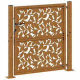 Garden Gate 100x100 cm Weathering Steel Leaf Design 4100964