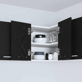 Hanging Cabinet Black Oak and White 57 x 57 x 40 cm 884187