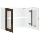 Kitchen Wall Cabinet with Glass Door Lucca Smoked Oak Engineered Wood 853852