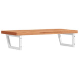 Basin Shelf Wall Mounted Steel and Solid Wood Beech 3302446