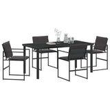 Garden Dining Set Folding 5 pcs Black Textilene and steel 3379334