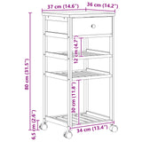 Kitchen Trolley with Wheels Natural 37 x 36 x 80 cm Bamboo 42028294