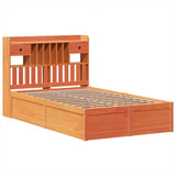 Bed Frame without Mattress Wax Brown 135x190 cm Double Solid Wood Pine 3323511