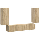 TV Wall Cabinet Set 4 pcs Sonoma Oak Engineered Wood 3408918