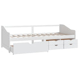 3-Seater Day Bed without Mattress White Solid Pinewood 90x200cm 322170